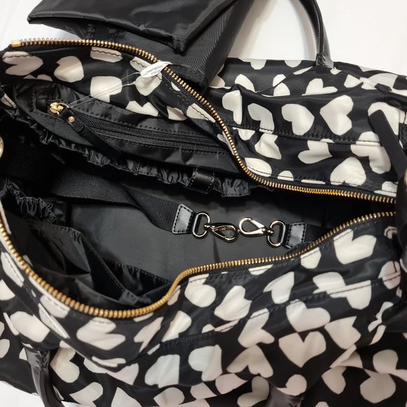 Kate Spade Stevie Baby Bag Black & White/Cream Hearts Renny Drive - Picture 8 of 11